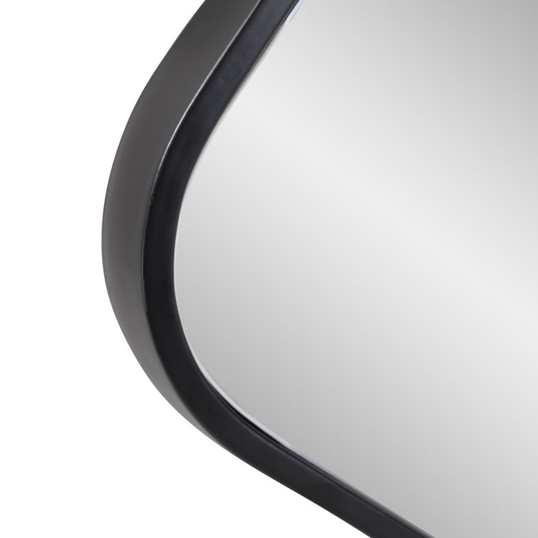 Hudson Matte Black Metal Framed Wall Mirror with Knob